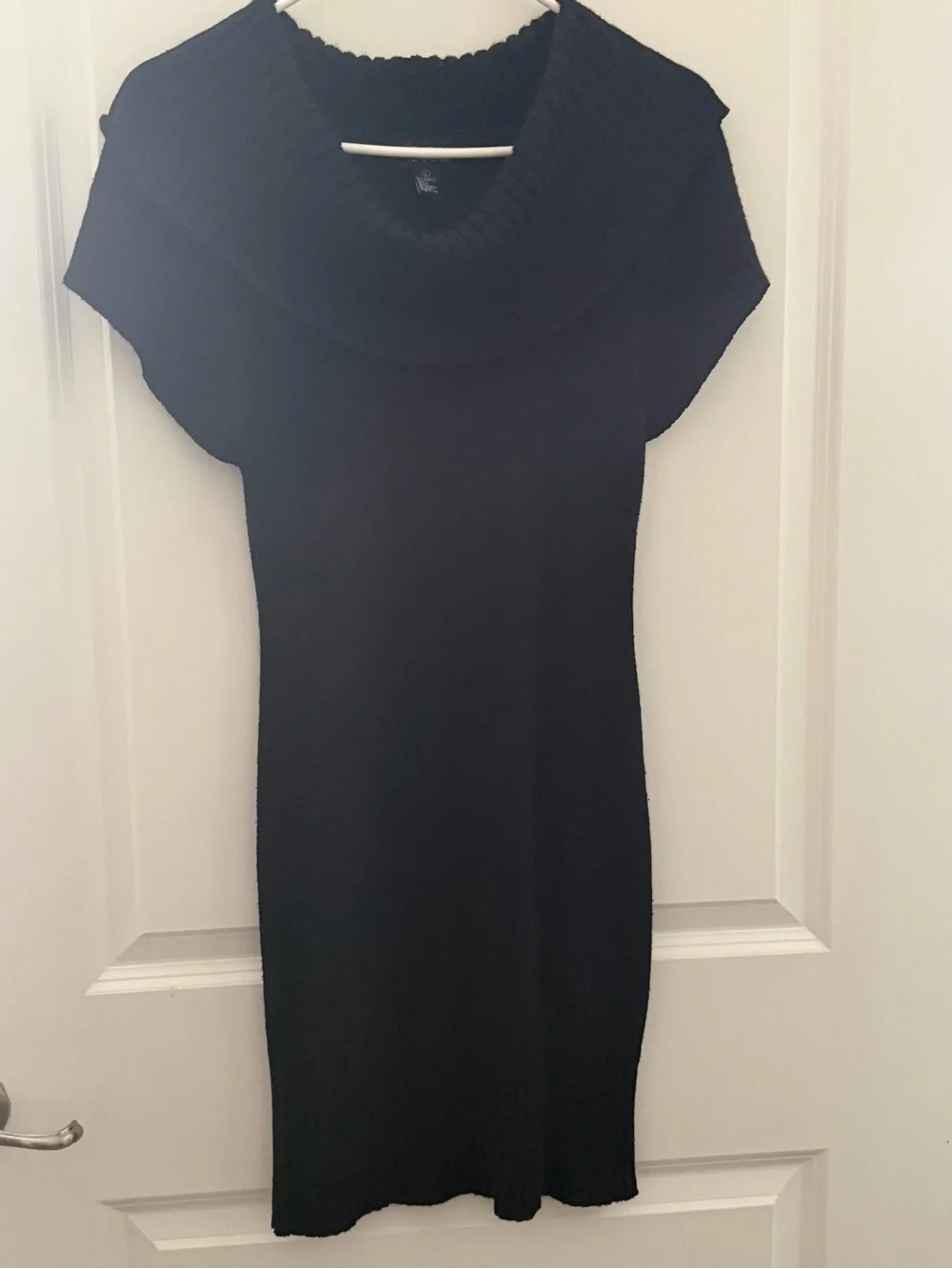 Black Cowl Neck Knit Dress - Women